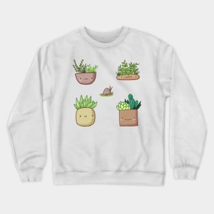 Cute plants with faces Crewneck Sweatshirt